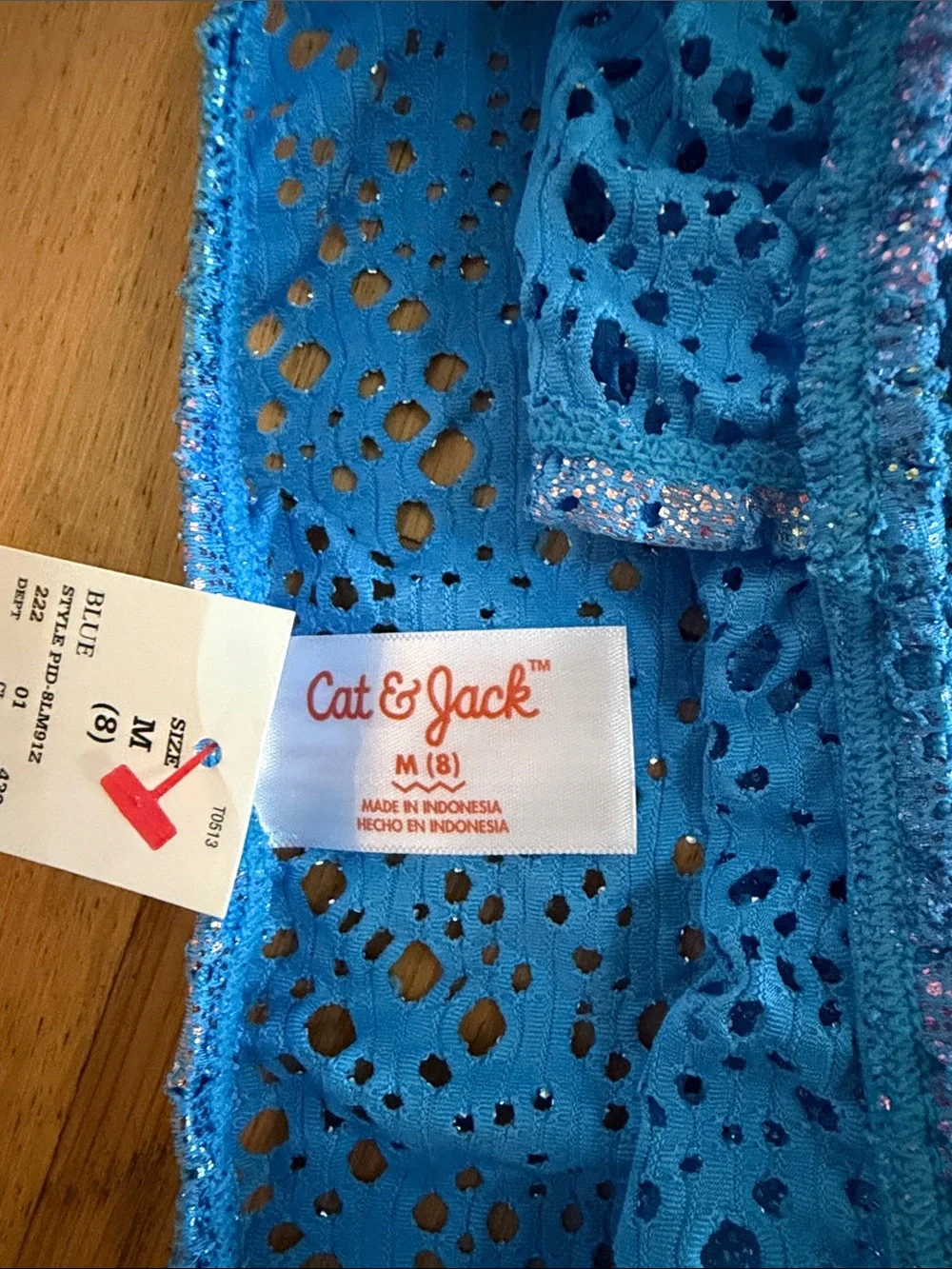 Cat & Jack Blue Iridescent Sequin Swim Coverup Skirt